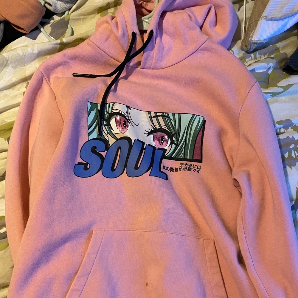 Pink anime girl hoodie